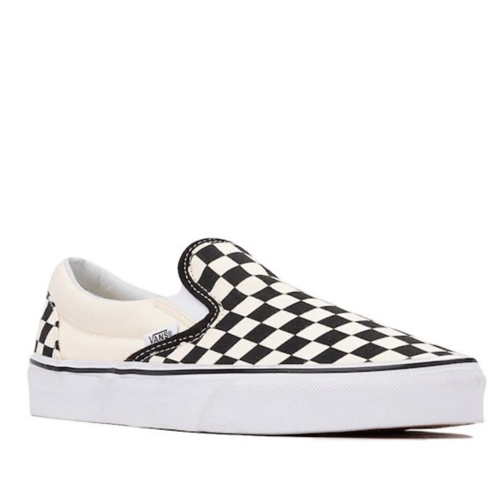 Vans Slip-On Checkerboard Skate Shoe - Black / White 6.5 Youth or 38.5 adult